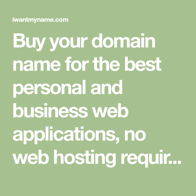 Buy your domain name for the best personal and business web ...