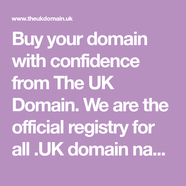 Buy your domain with confidence from The UK Domain. We are the official ...