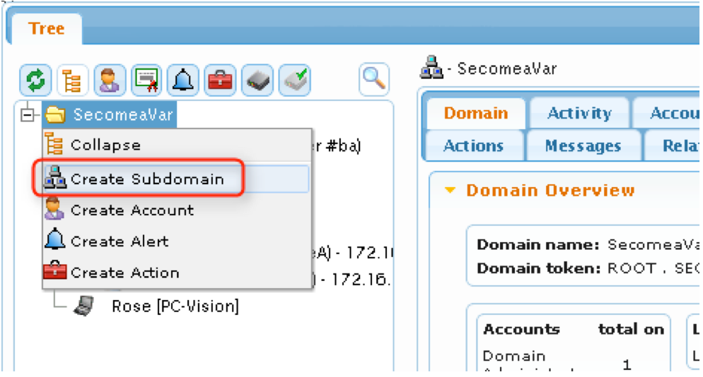 create new domains and move device agents to them