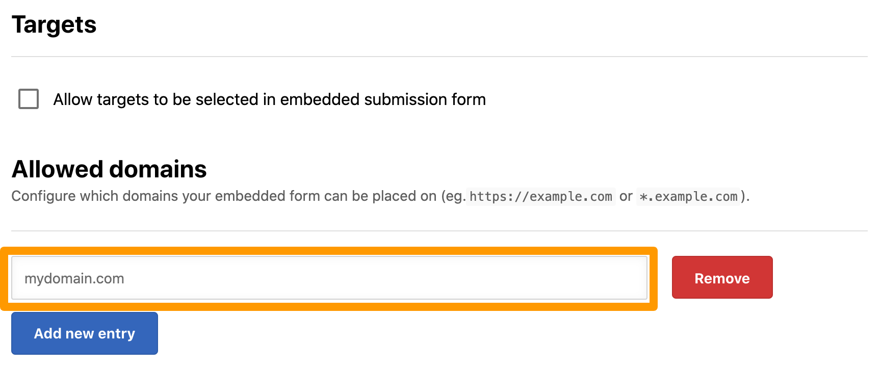 Embedded Submission Form