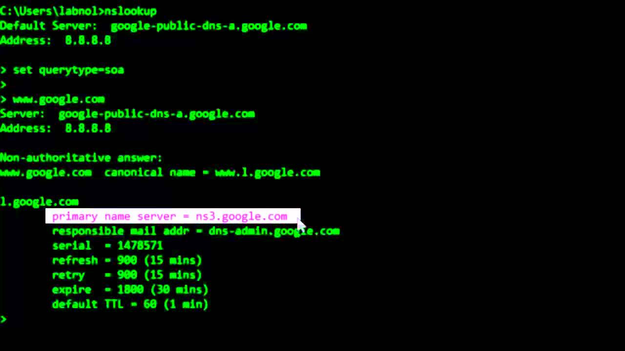 Find DNS Name Server of a Domain