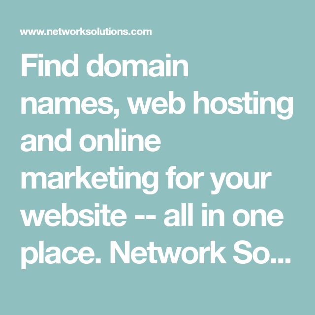 Find domain names, web hosting and online marketing for your website ...
