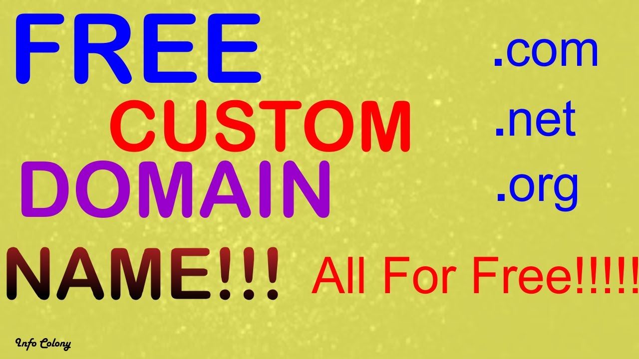 Free Custom Domain Name!(.com, .org, .net) in 2020 ...