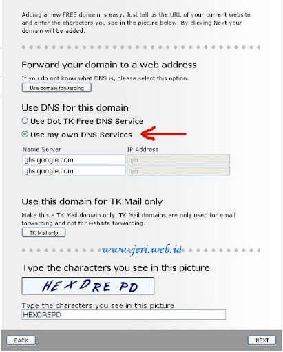 Free Domain and Setting domain name Tk