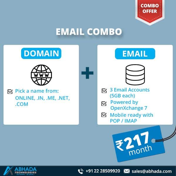 Get the best combo deals. #Domain + #Email at 217/mo. Buy now https ...