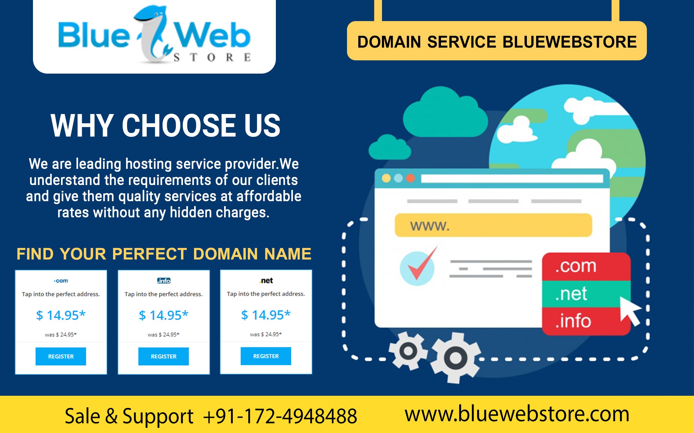Get your domain name through Bluewebstore, the best place ...