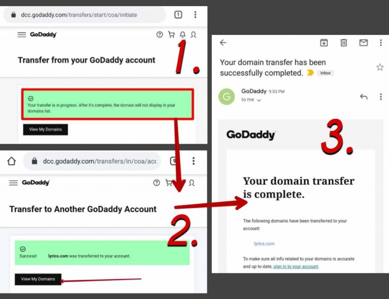 GoDaddy Domain Transfer: Transfer Domain From One To Another