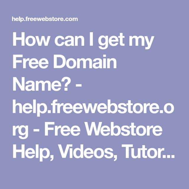 How can I get my Free Domain Name?
