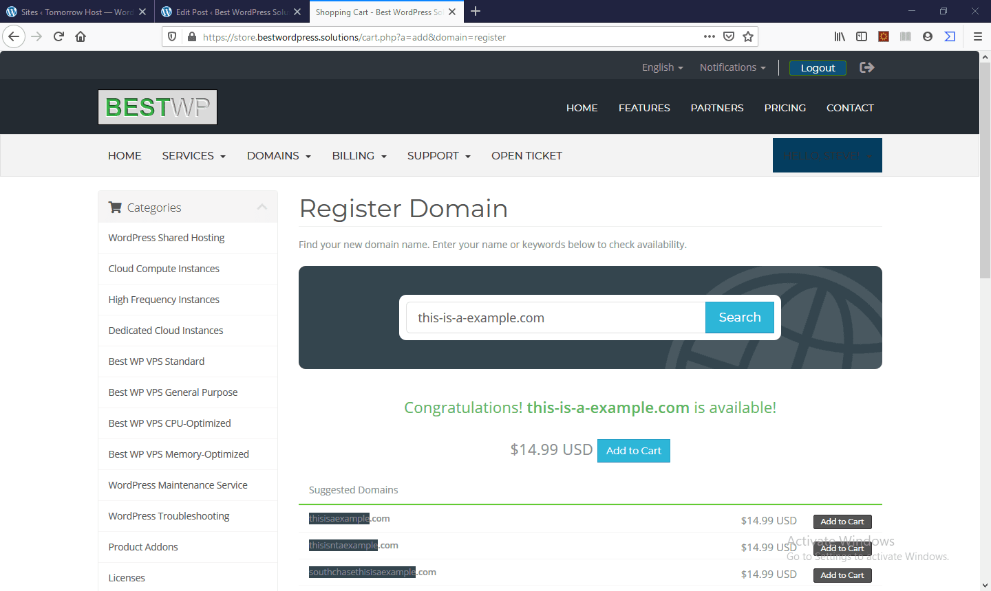 HOW DO I REGISTER A DOMAIN NAME FROM CLIENT AREA?