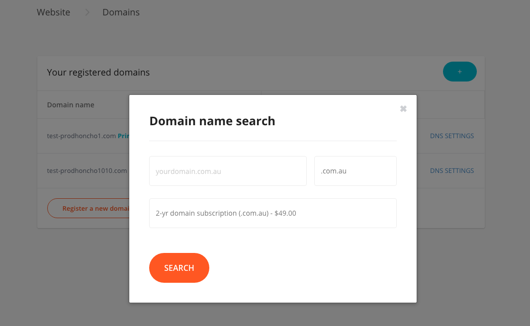 How do I register a domain name?  Honcho Support