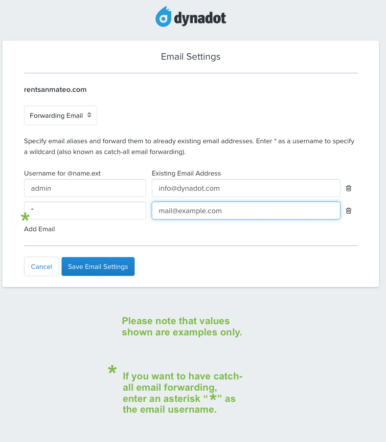 How do I set up email forwarding?