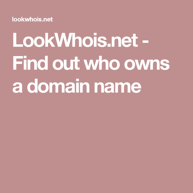 How Do You Tell Who Owns A Domain Name