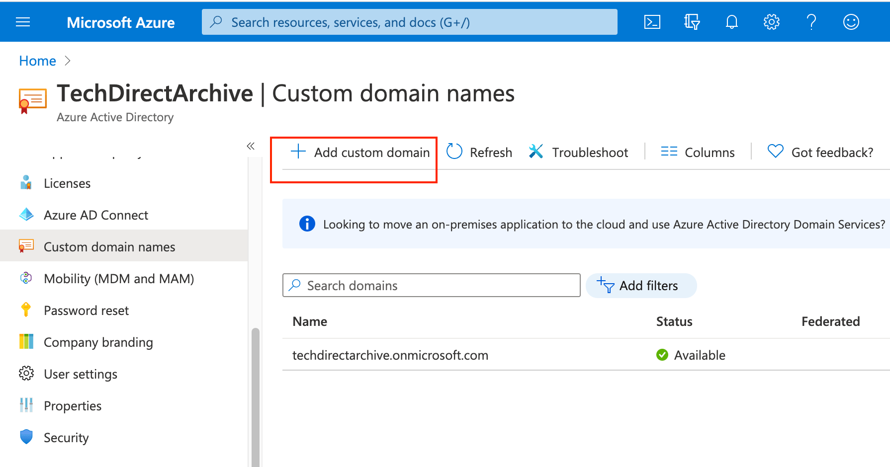 How to add and verify a custom domain name to Azure Active Directory ...