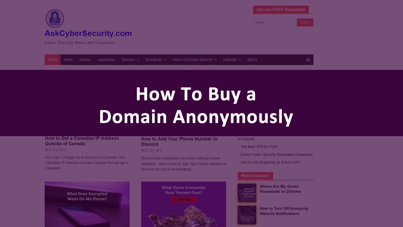 How To Buy a Domain Anonymously