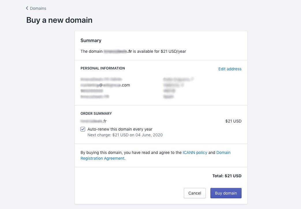 How to buy a domain name on Shopify