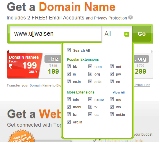 How to Buy Domain Name from Bigrock