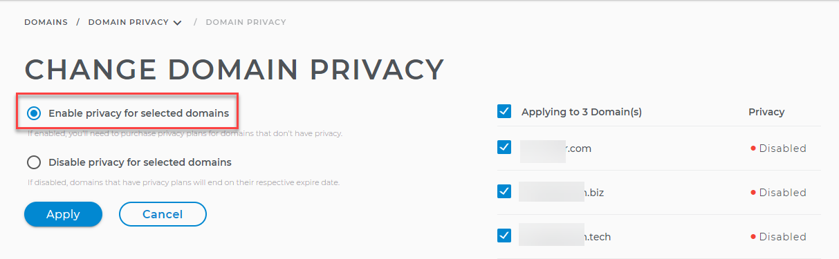 How to Change Domain Privacy Settings