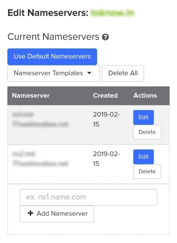 How to Change Name.com Nameservers to Point Domain Name to ...