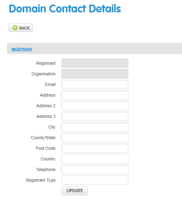 How to change the admin contact for a domain