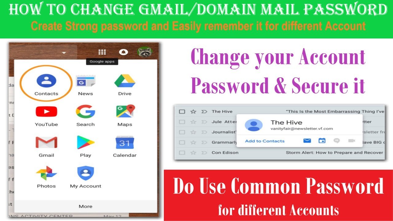 How to Change your Gmail/College Mail Password