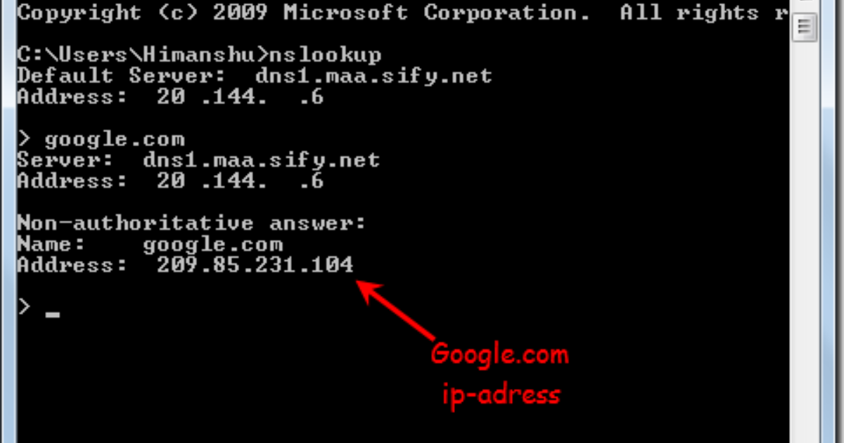 How To Find IP Address Of a Domain Using NSLookup Command ...