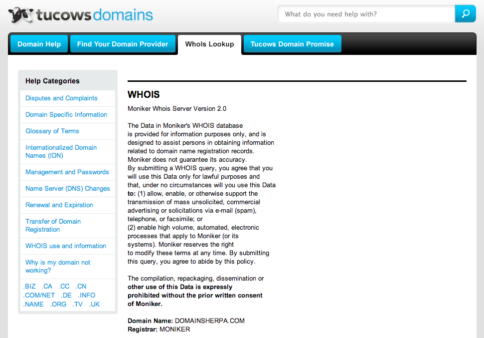 How to find out what domains a person owns ...