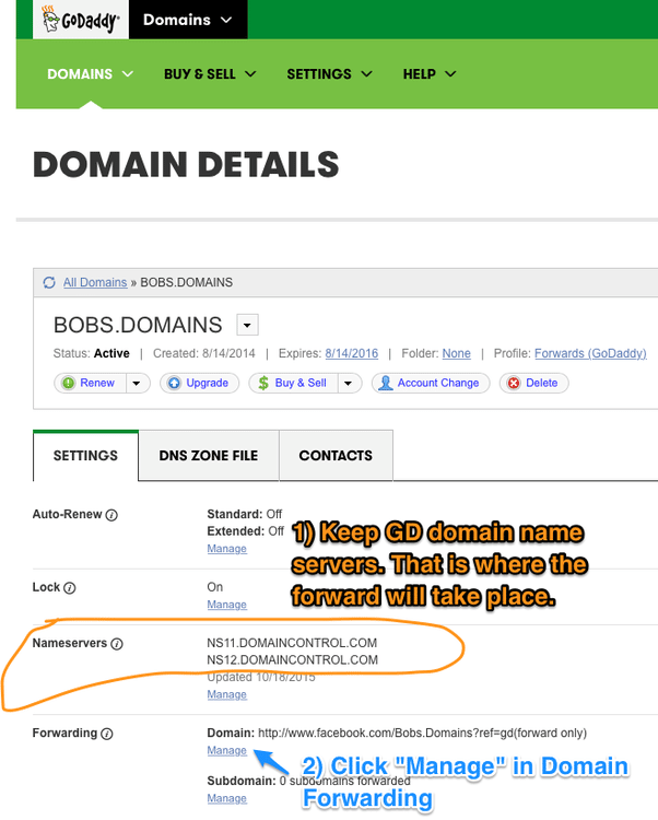 How to forward a domain name that I purchased from godaddy to another ...