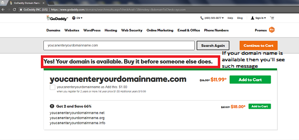 How to get my own domain name in GoDaddy