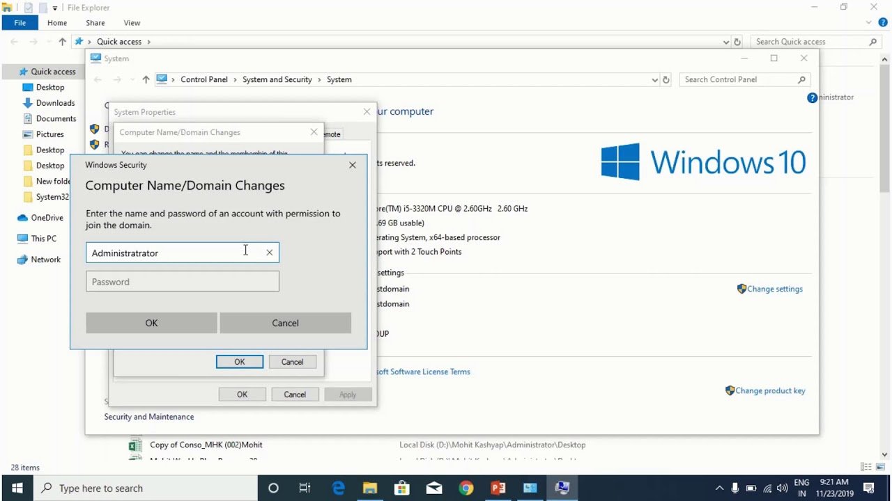 How to join a PC in domain with Windows 10 operating system? [Hindi ...