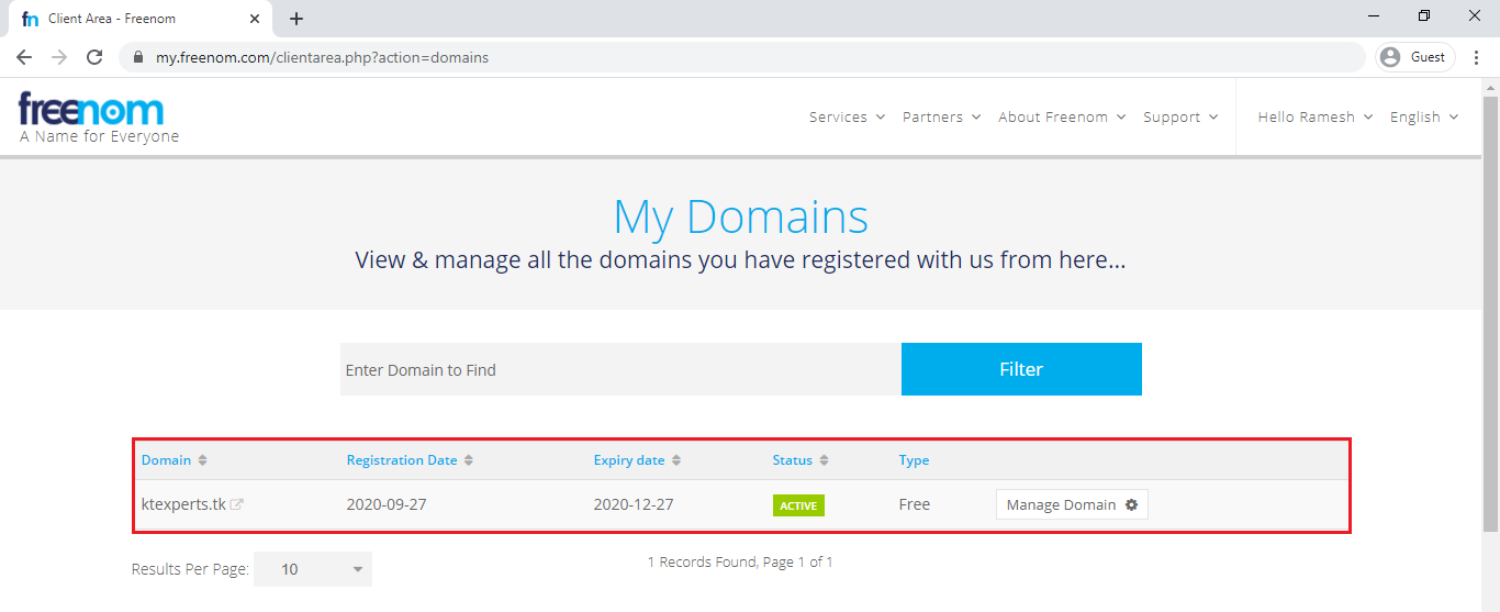 How to Register Free New Domain from Freenom Website â KTEXPERTS