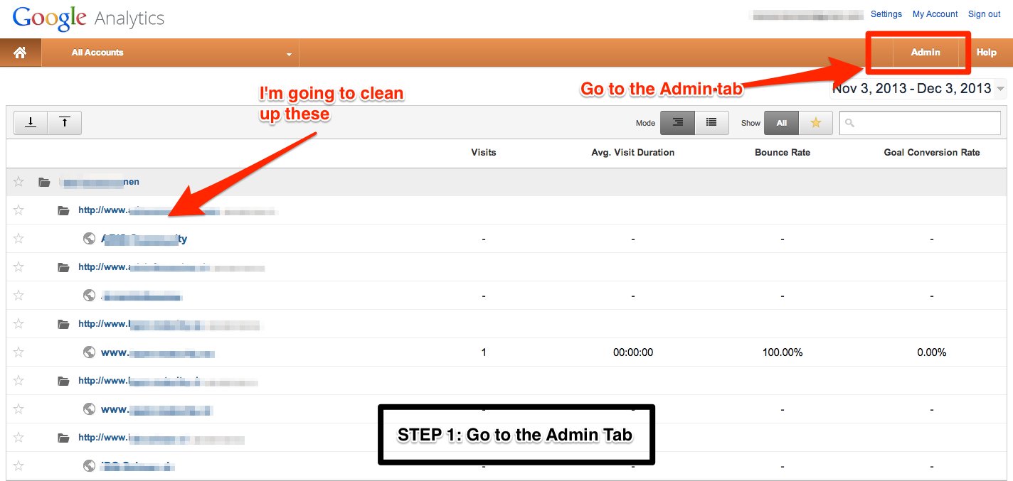 How to remove a Website from Google Analytics