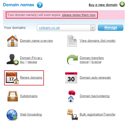How to renew your domains