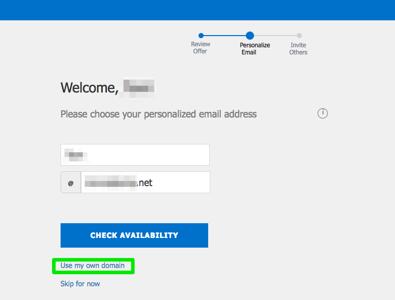 How to set up email on a domain using Outlook Premium