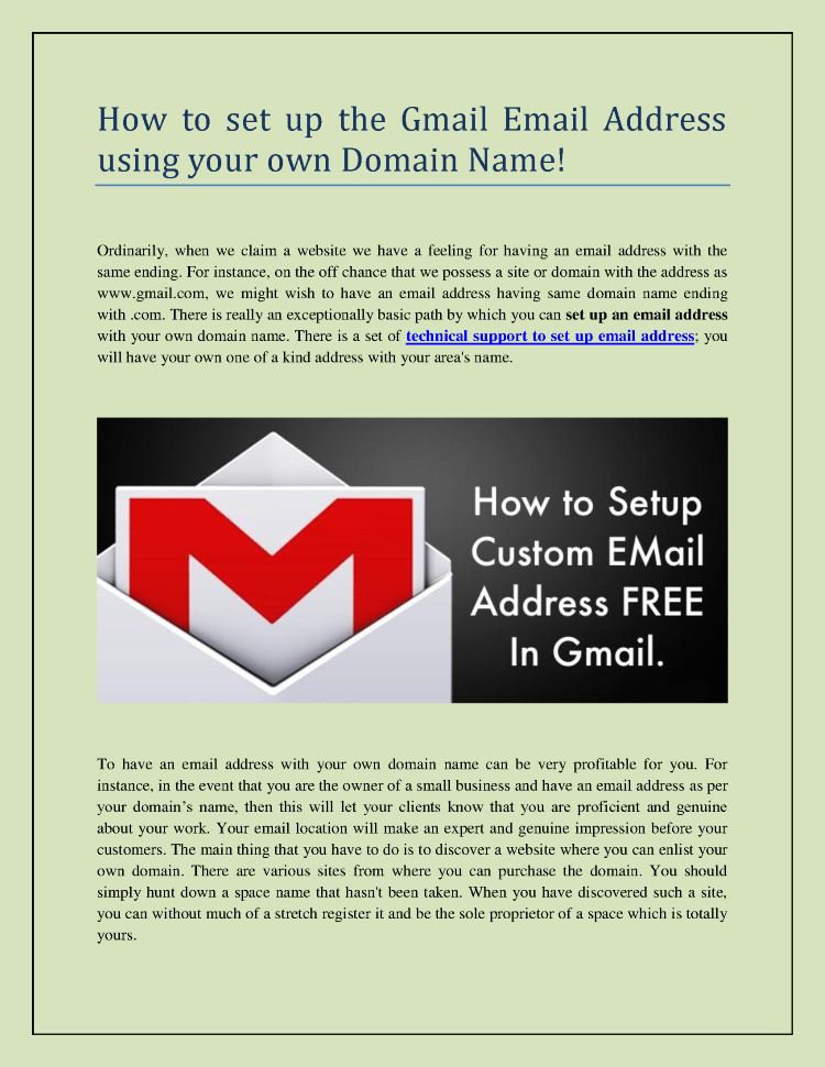 How to Set Up the Gmail Email Address Using Your Own Domain Name ...