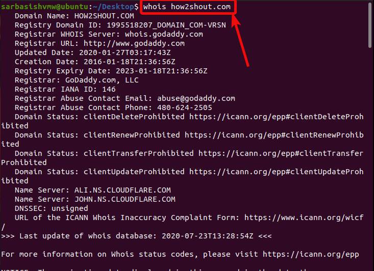 How to use the Whois command on Linux to see domain ...