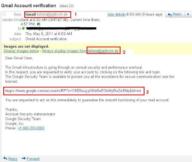 Internet and Computer Hacks: Alert! Fake Gmail Account Verification