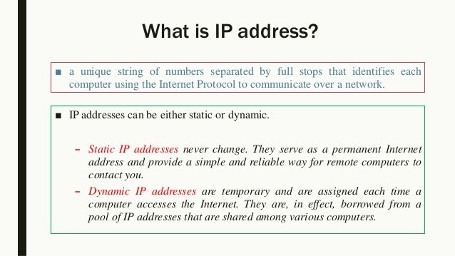 IP address and Domain name
