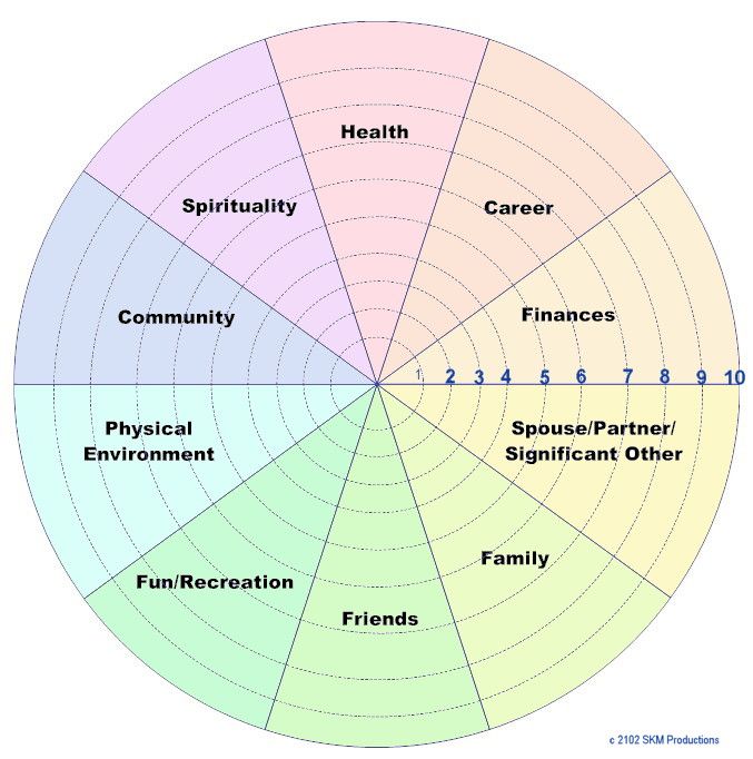 Life Coaching Wheel Diagram