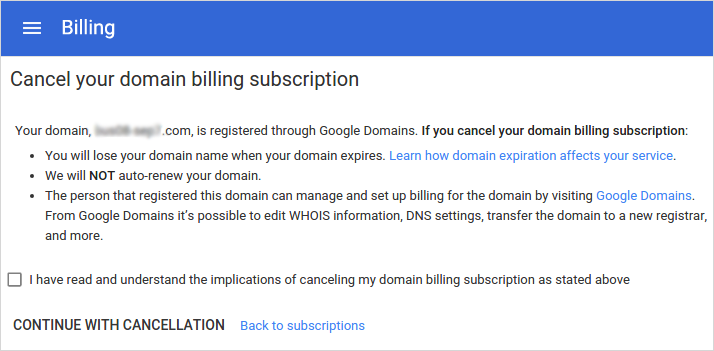 Move your domain billing subscription to Google Domains ...