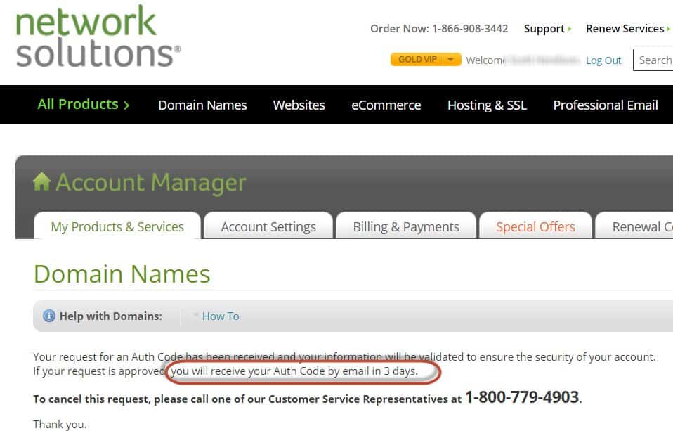Network Solutions Emails Domain Transfer Codes in 3 Days ...