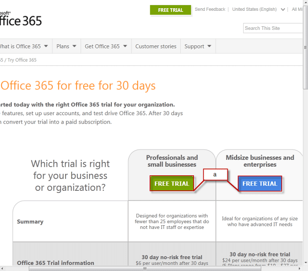 Office 365? Try it now 30 days for free!