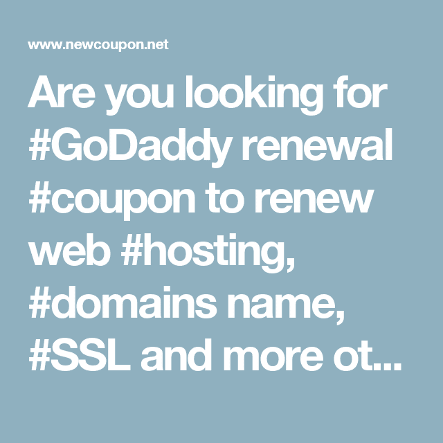 Renew Domain Name Through Godaddy