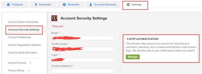 Secure GoDaddy Hosting Account Login / domain from hackers