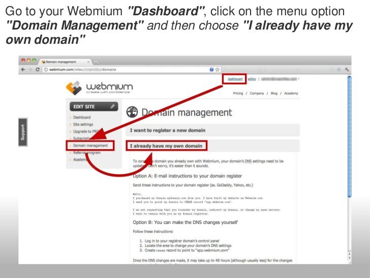 Setting up your GoDaddy domain with Webmium