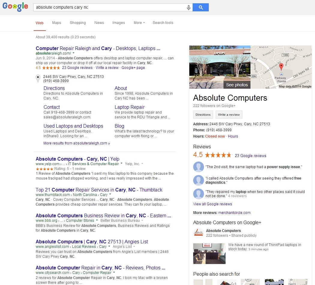 The Value of Ranking in Google Search via SEO: A Case Study