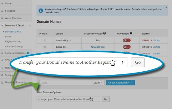 Transfer a Domain Away  Support Community
