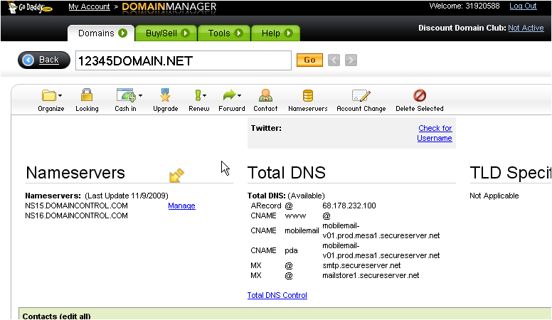 Updating DNS at GoDaddy.com