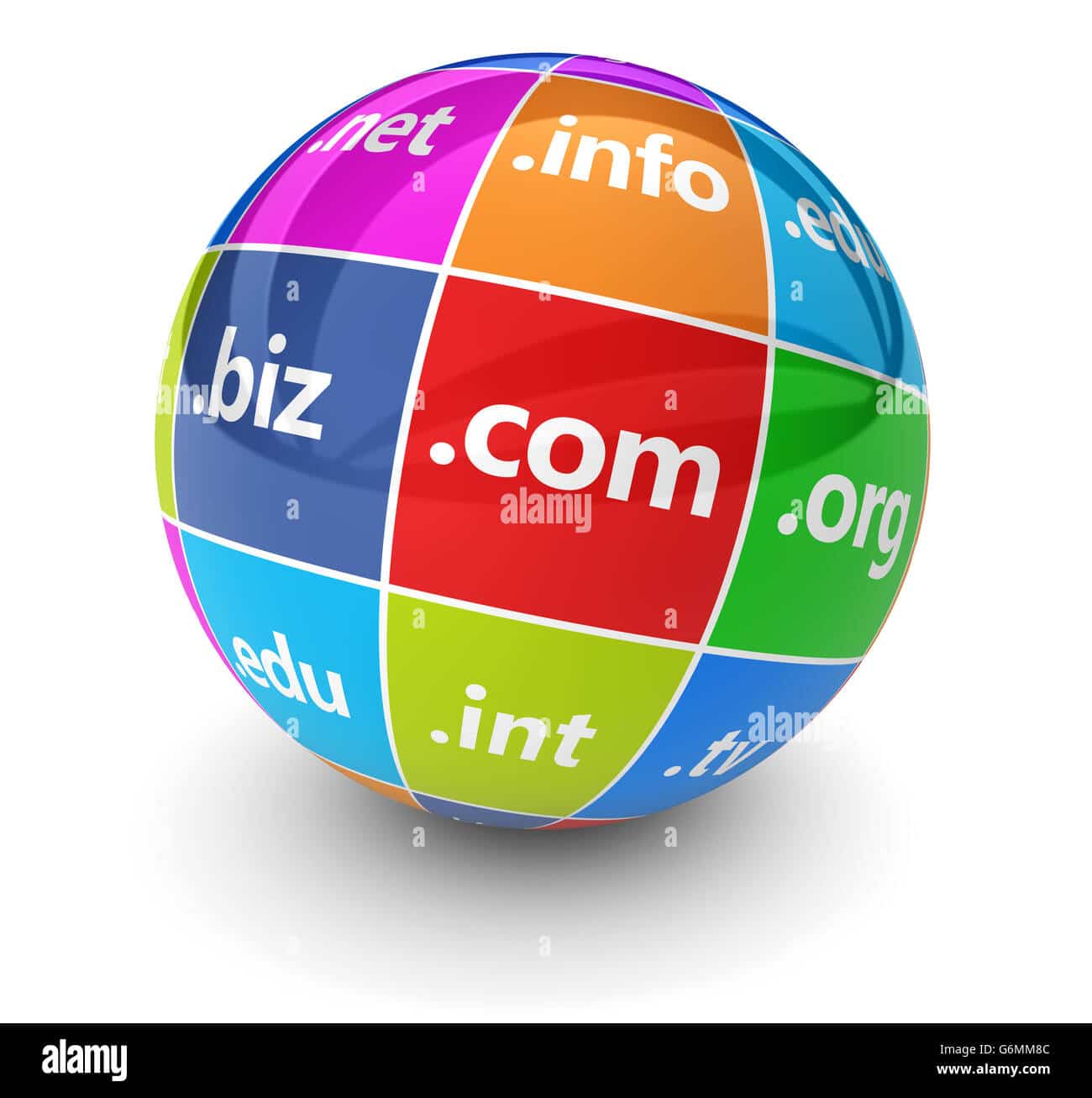 Website hosting and Internet domain names web concept with domains ...