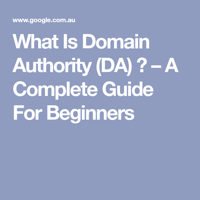 What Is Domain Authority (DA) ?