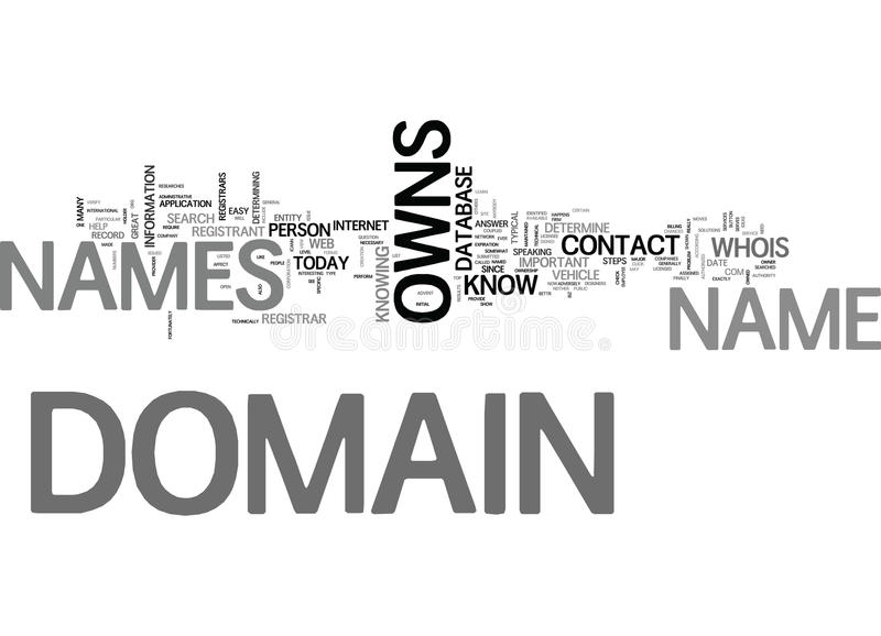 Who Owns Domain Names Word Cloud Stock Illustration